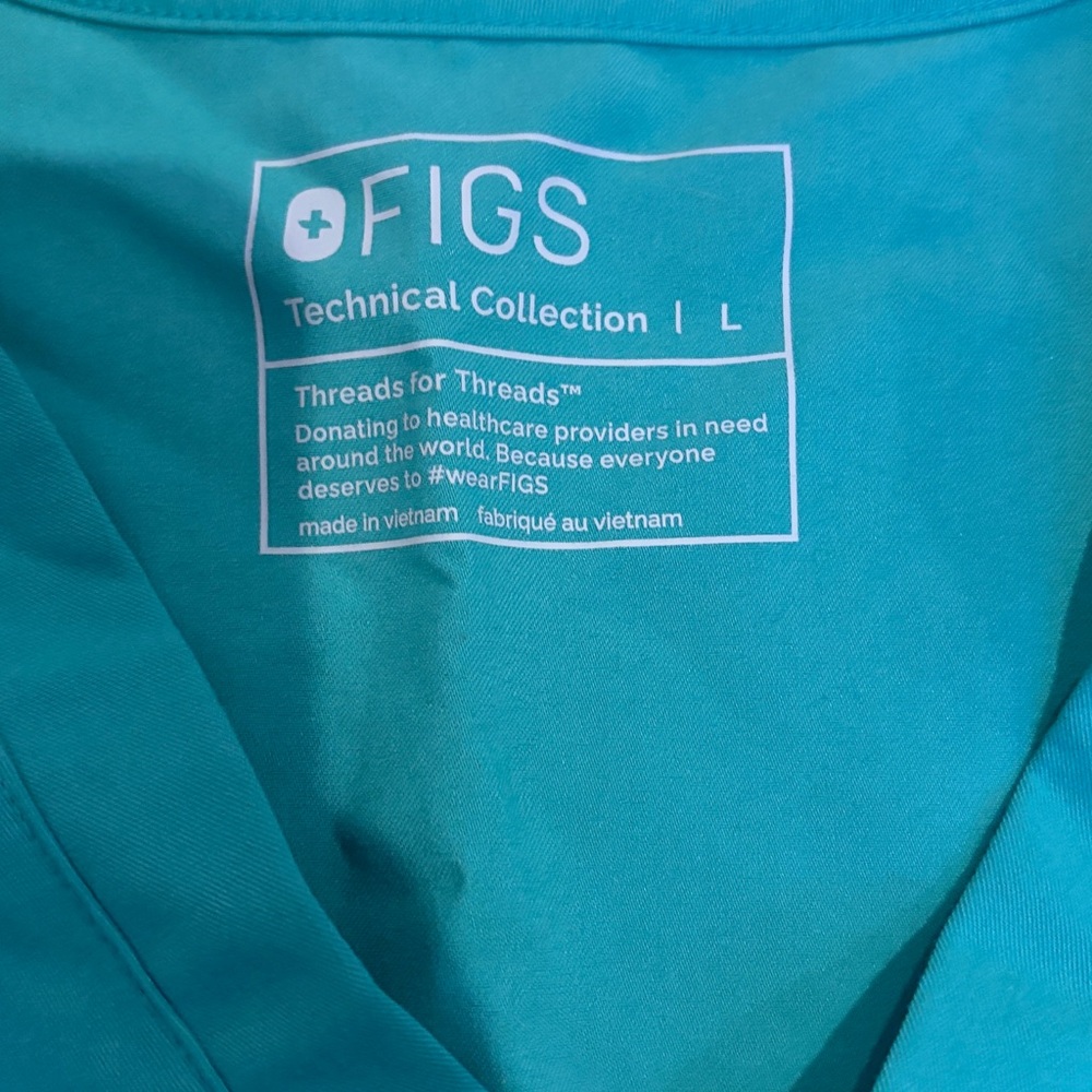 Figs Aqua Blue Scrub Top - Picture 3 of 4